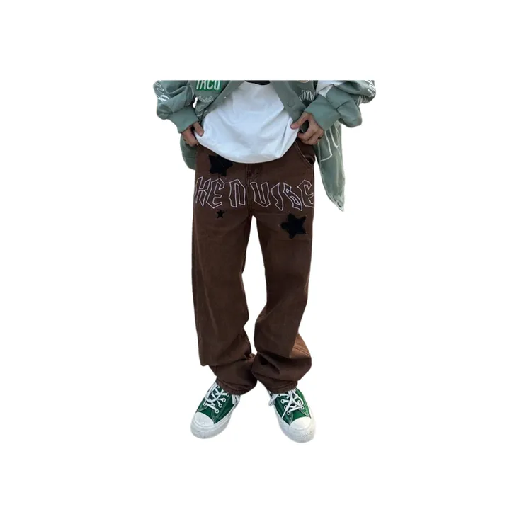 Retro Star Embroidered Jeans