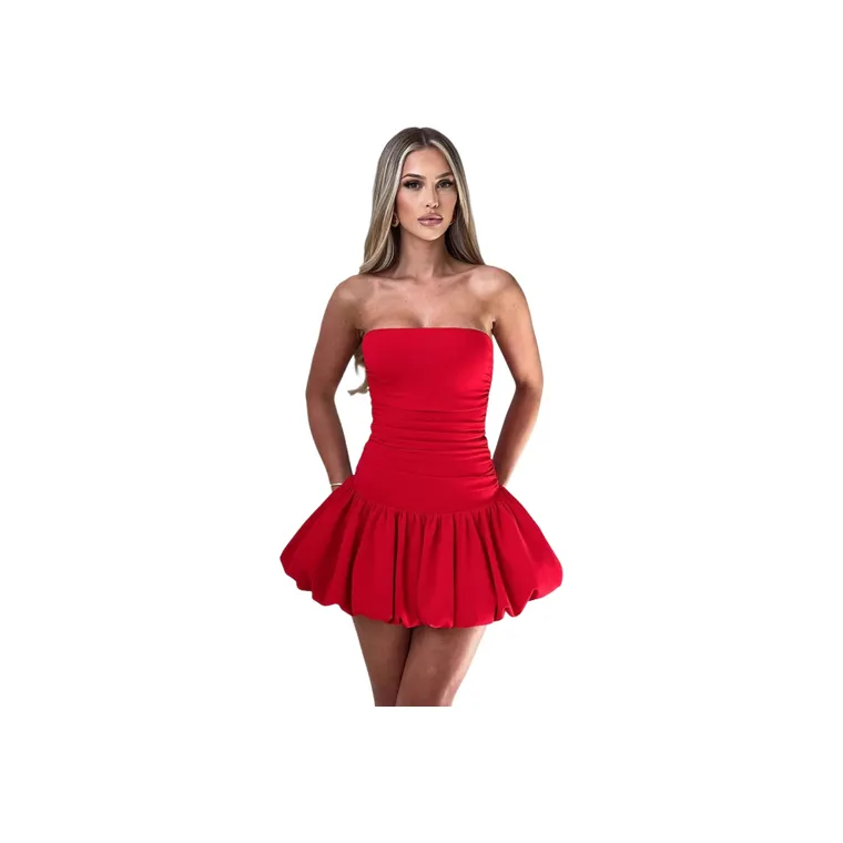 Sexy Simple Elastic Polyester Dress Women