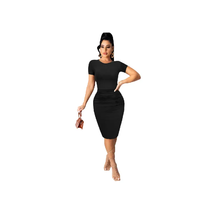 Fashionable Plain Bamboo Fiber Dress Women