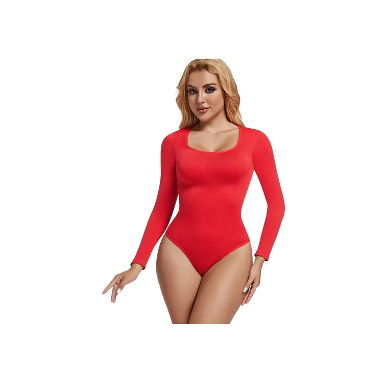 Casual Plain Nylon Bodysuit Women