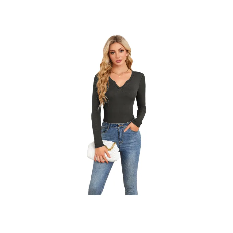 Casual Plain Polyester T Shirt Women