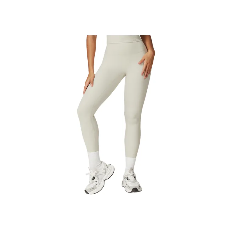Sporty Plain Nylon Spandex Brushed Fabric Leggings Women