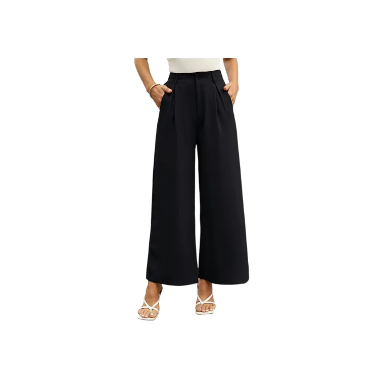 Plain Loose Polyester Casual Pants Women