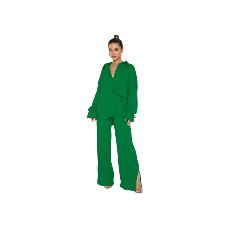 Simple Skin friendly Polyester Shirt Suit Women