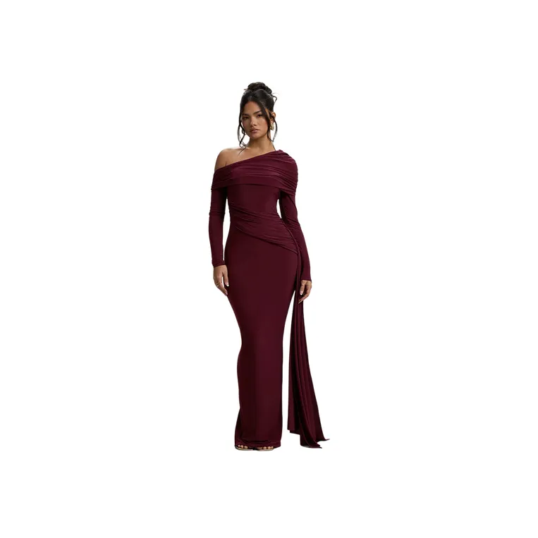 Elegant Long Sleeve Milk Fiber Dress Women