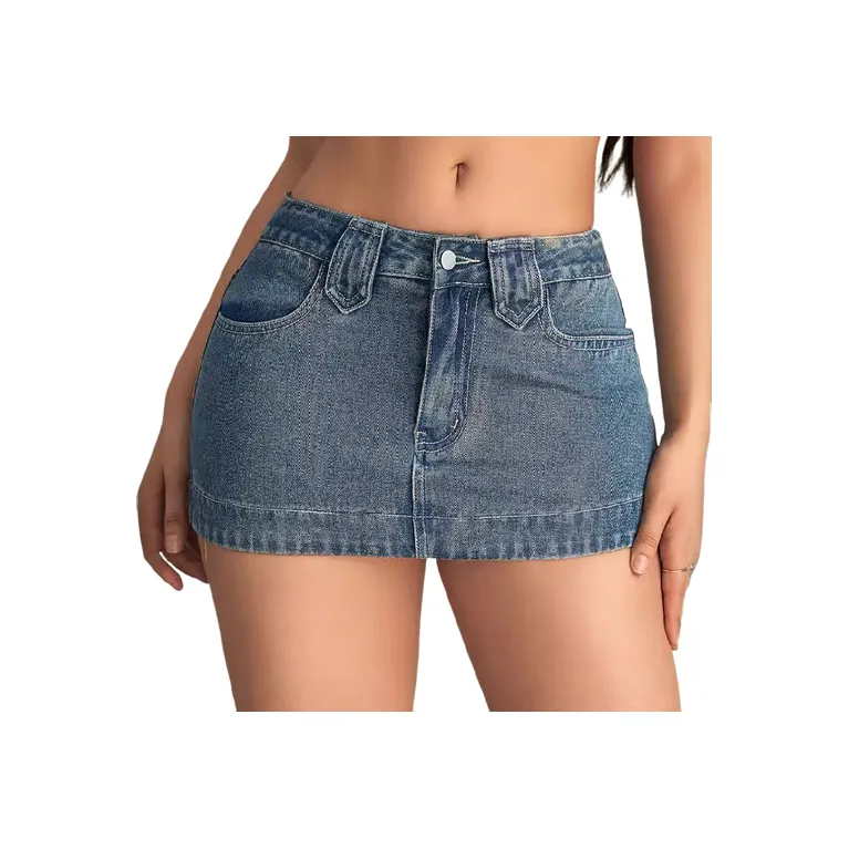 Basics Fashionable Denim Casual Skirt Women
