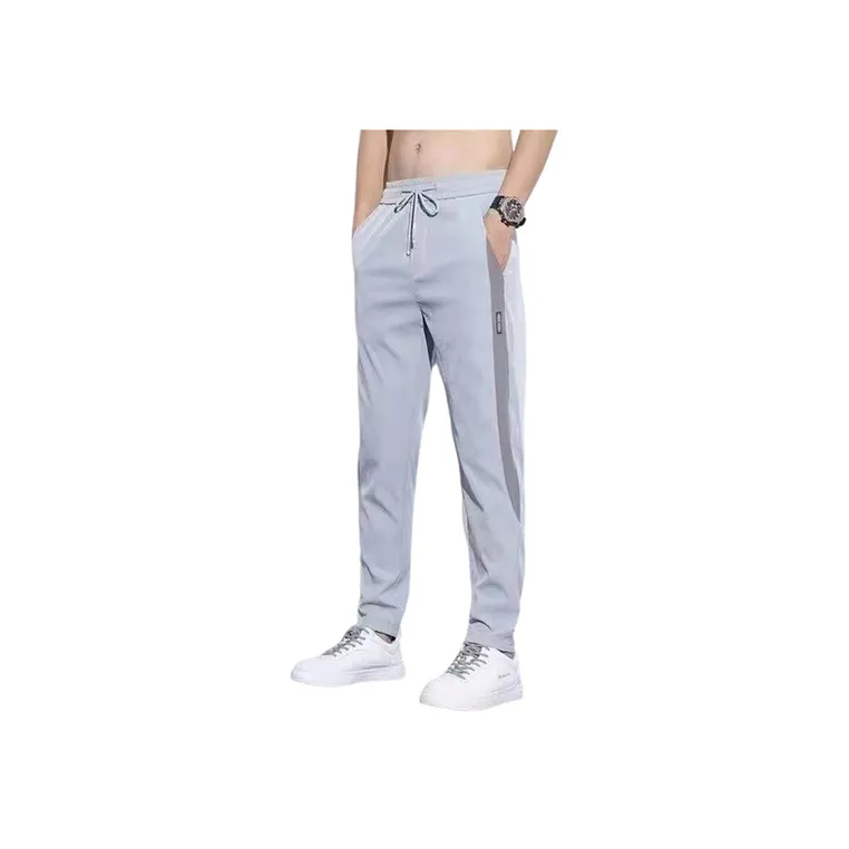 Trendy Thin Ice Silk Breathable Quick drying Sports Straight Pants