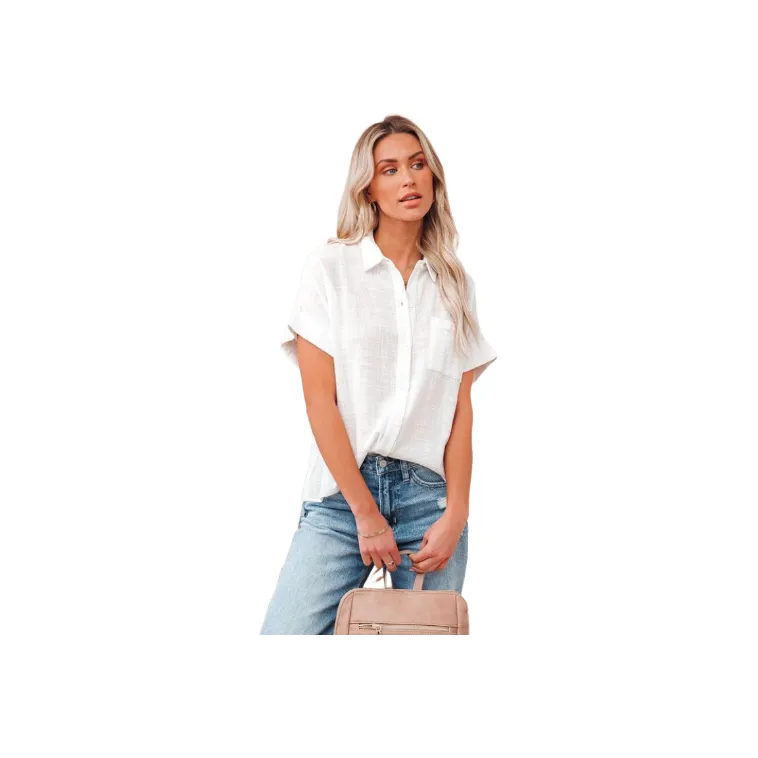 Casual Plain Cotton Shirt Women