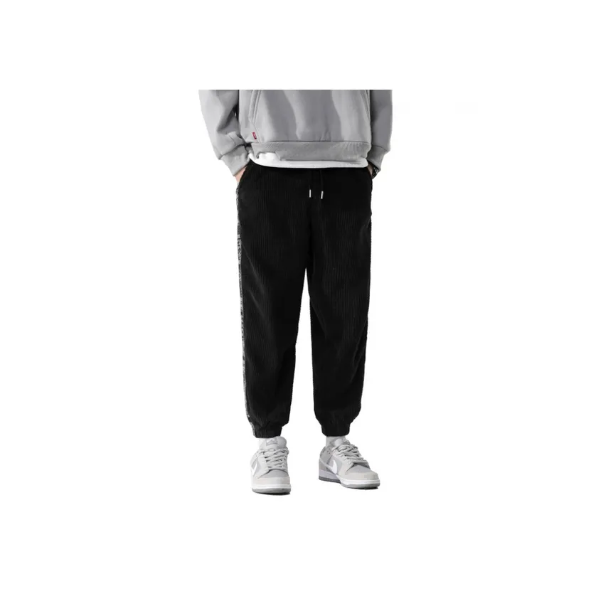 New Style National Fashion Corduroy Casual Cashew Flower Stitching Sports Pants swag OOTD