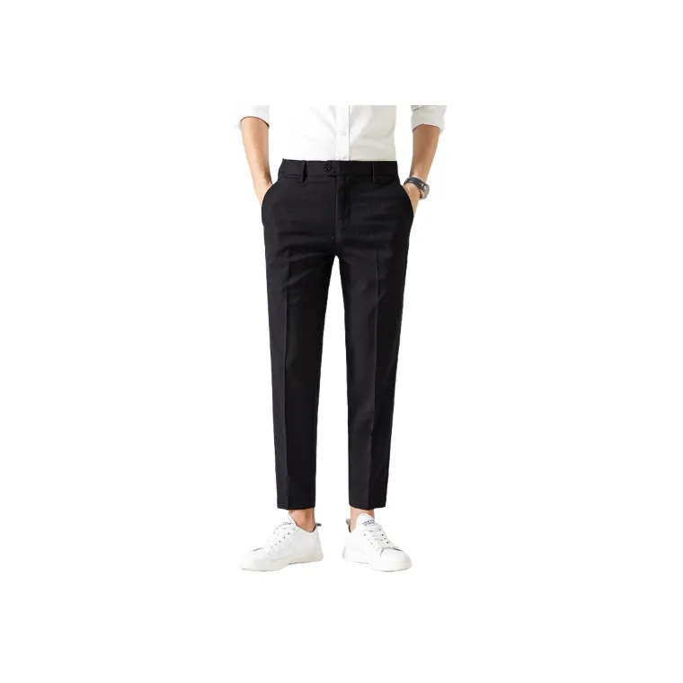 Fashionable Plaid Blended Synthetic Fabrics Suit Trousers