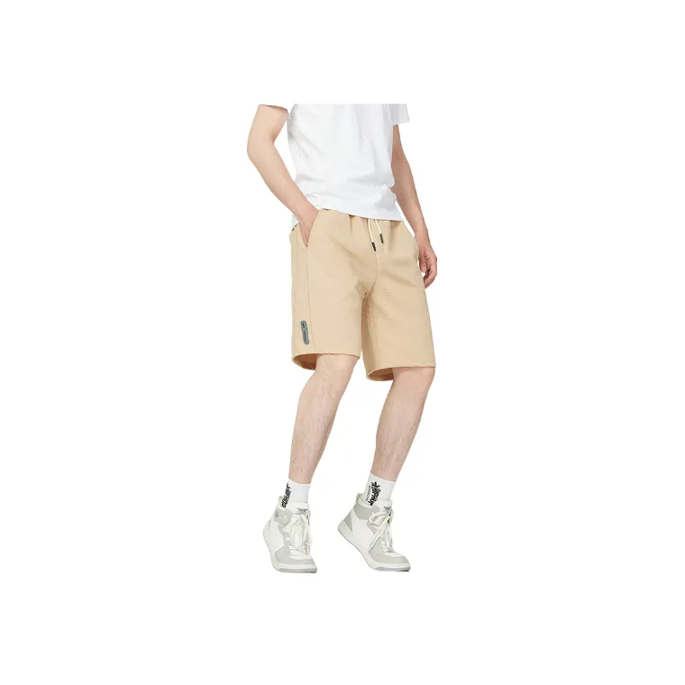 Loose Plain Waffle Checks Casual Shorts