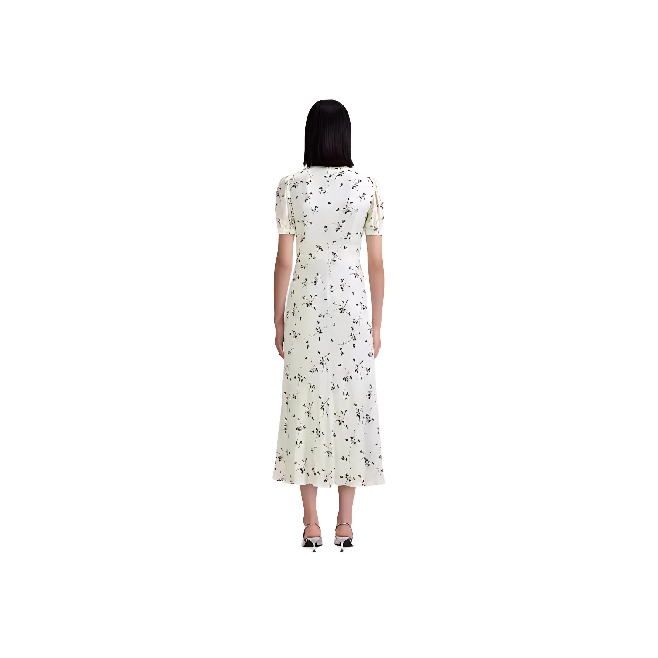 Self portrait Short Sleeved Dress Women's Green Floral