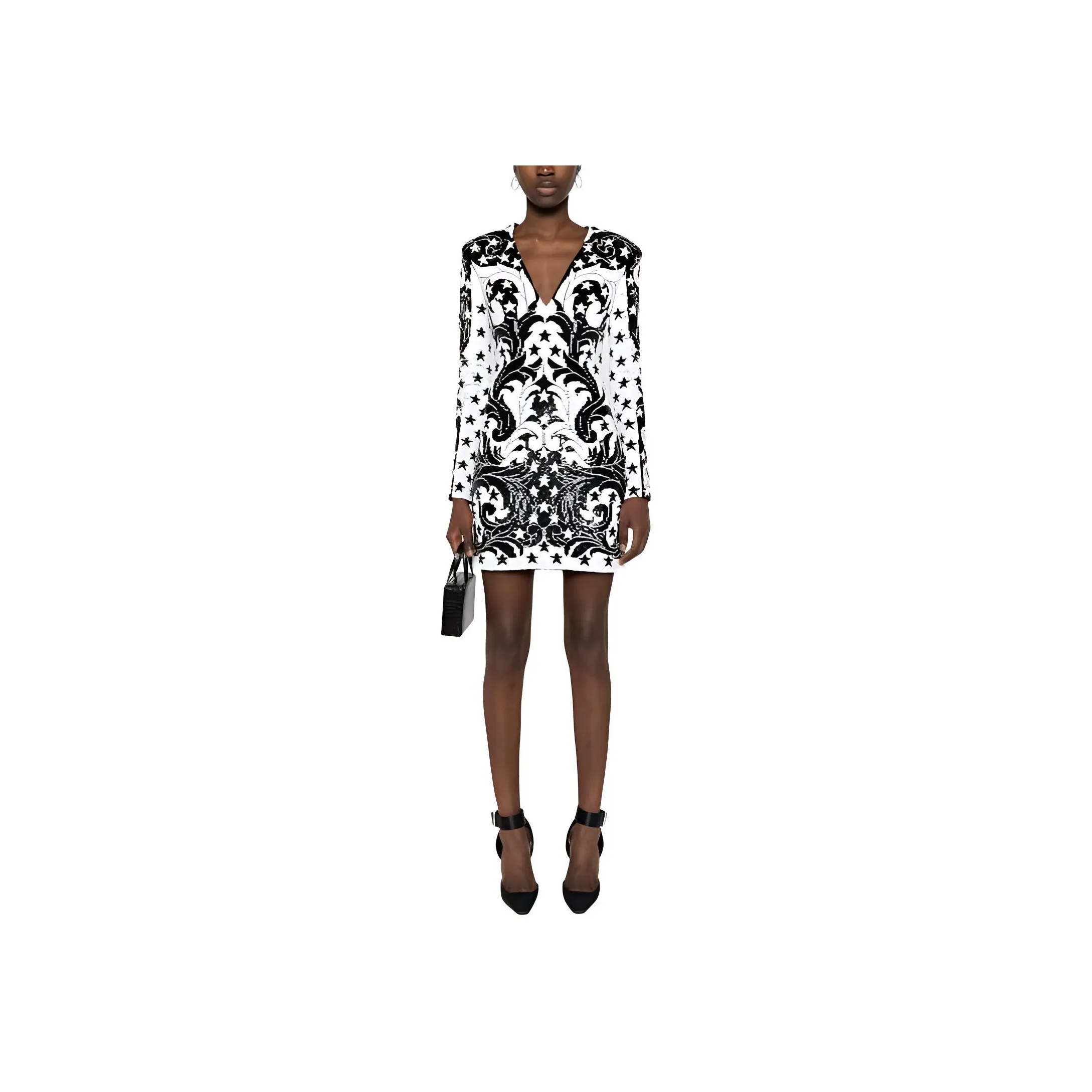 BALMAIN Long-Sleeved Dresses Women's Black