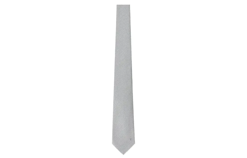 LOUIS VUITTON Silk Tie Men's Silver Gray