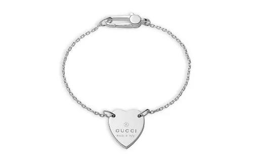 GUCCI Sterling Silver Trademark Charm Bracelet