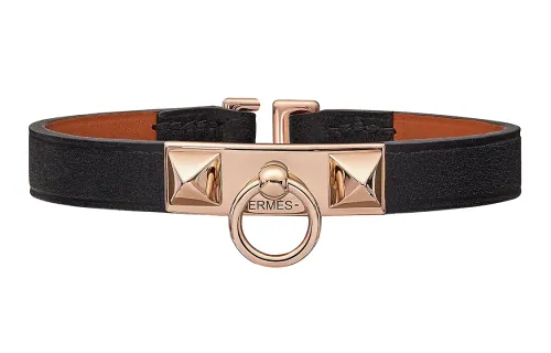 HERMES Rivale Cow Leather Wristbands Women's