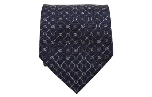 GUCCI Silk Ties Men's Navy Blue