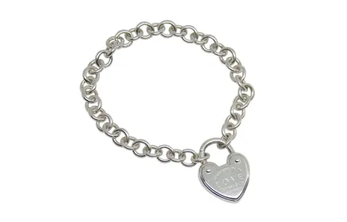 TIFFANY & CO. Tiffany Return to Tiffany Series Love Lock Women's 925 Silver Bracelet