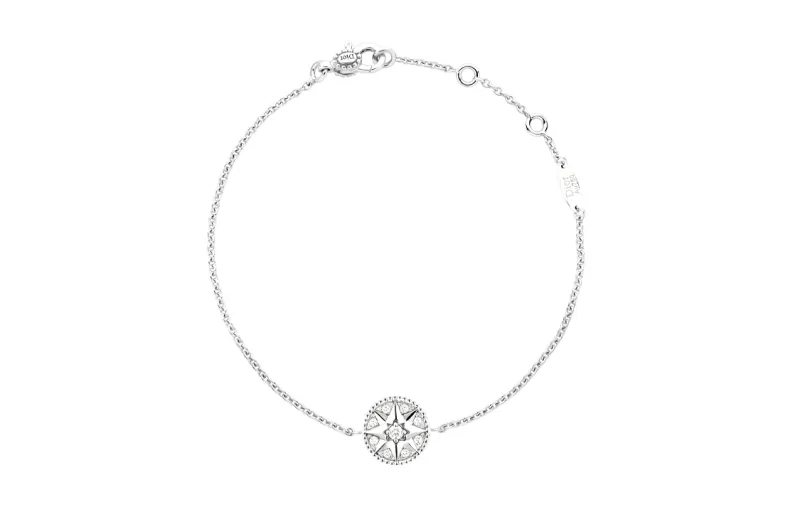 Dior 2010s 18k white gold Rose des Vents diamond bracelet