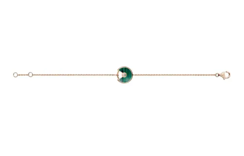 Cartier 18K rose gold Amulette diamond and malachite bracelet