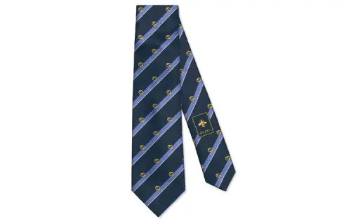 GUCCI Silk Ties Men's Dark Blue And Light Blue