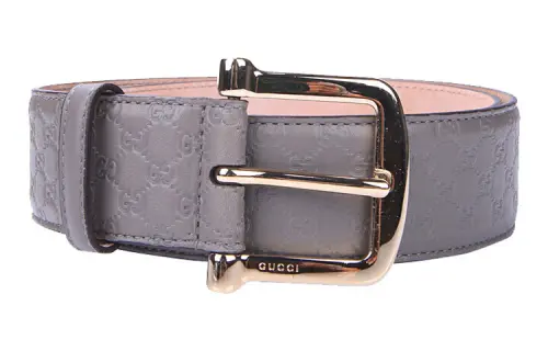 GUCCI Cow Leather Belts Women's Gray Pink