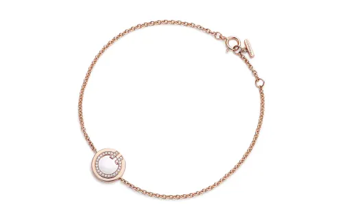 Tiffany, fashionable diamond golden bracelet pearl, pink gold