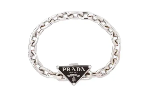 PRADA Symbole Bracelets Unisex Silver