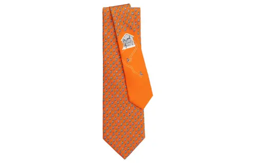 HERMES Twillbi Ties Men's Orange