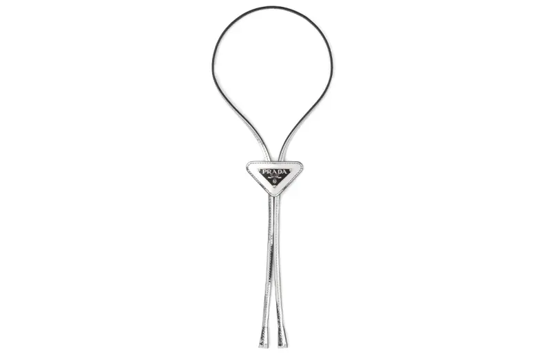 Prada brushed leather bolo tie