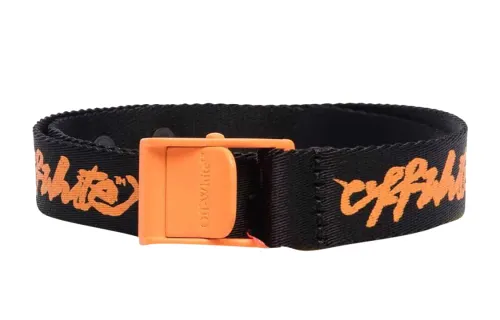 OFF WHITE Kids Script Logo print Buckled Belt