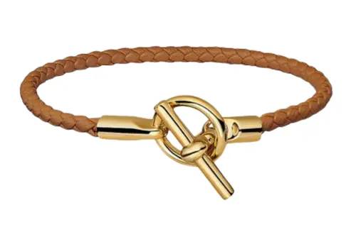 HERMES Glenan Leather Wristbands Unisex