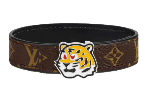 LOUIS VUITTON Calfskin Wristbands Unisex Black
