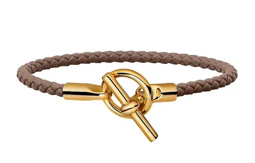 HERMES Glenan H Wristbands Women's Gold Taupe