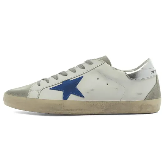 Golden Goose Super-Star White Elecctric Blue Silver