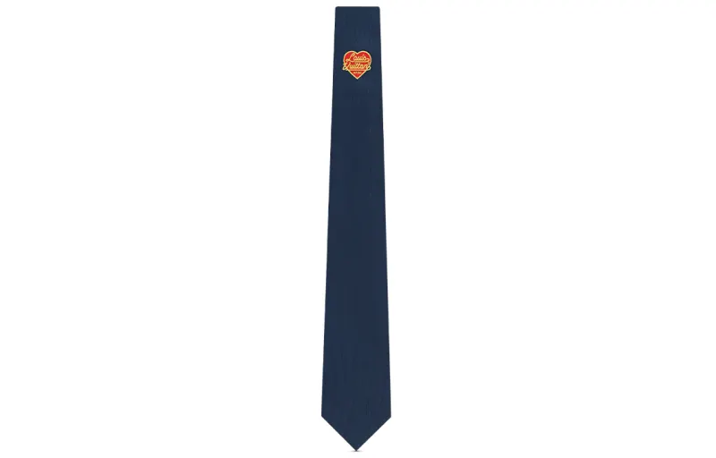 LOUIS VUITTON HEART Silk Tie Unisex Blue