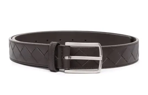 Bottega Veneta Calfskin Leather Belts Men's Brown Width 3cm