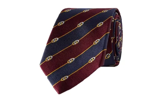 GUCCI Silk Ties Men's Marine Blue/Red