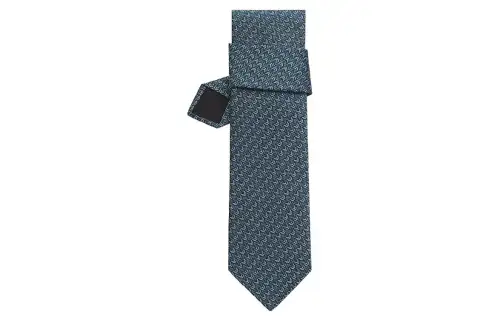 HERMES Ties Men's Charcoal Gray/Gray/Light Gray