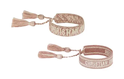 DIOR Fabric Bracelets Set Women's Pink