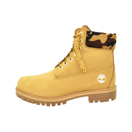 Timberland 6 Inch Premium Boot 'Wheat Nubuck With Camouflage Collar'
