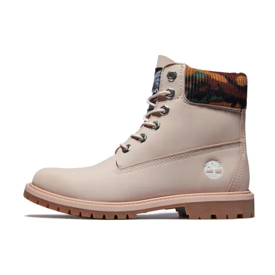 Timberland Heritage 6 Inch Waterproof Boots 'Pale Pink Nubuck With Camo' Women's