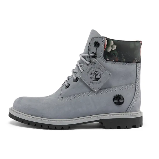 Timberland 6 Inch Heritage Waterproof Boot 'Medium Grey With Floral' Women's