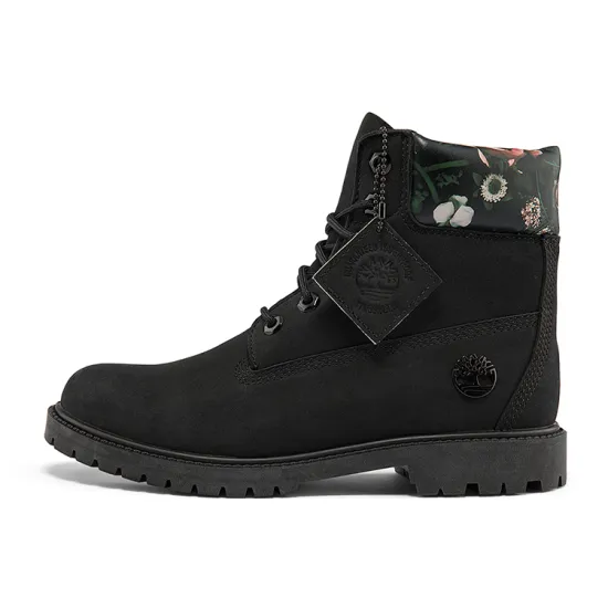 Timberland Heritage Cupsole Boots 'Black Nubuck With Floral' Women's
