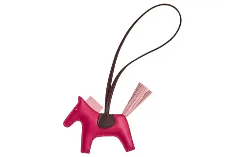 HERMES Hermès Rodéo Sheepskin Charms Unisex Red