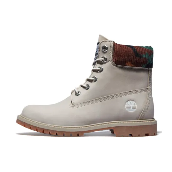 Timberland Heritage 6 Inch Waterproof Boots 'Beige Nubuck With Camo' Women's