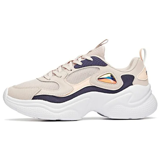 ANTA Training Shoes Women's Low-Top Lotus Grey/Spectrum Purple/Fluorescent High Light Pink