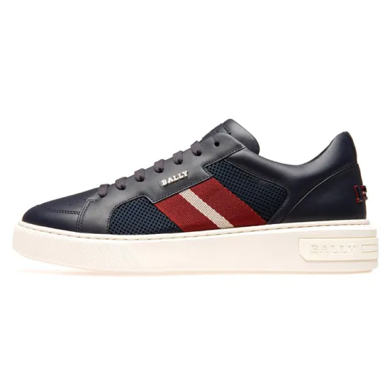 BALLY Low Top Stylish Skateboarding Shoes Men's Marine Blue