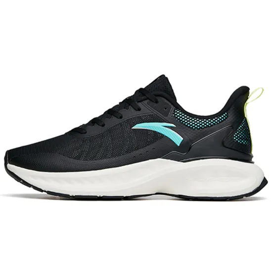 ANTA Tron 1.5 Running Shoes Men Low-Top Black/Steel Gray/Fluorescent Bright Yellow