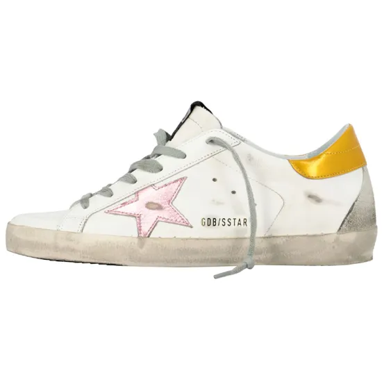 Golden Goose Super-Star Skateboard Shoes Women's Low-Top White Yellow